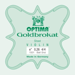 LENZNER-Optima Goldbrokat Violin E-Saite Schlinge 26  