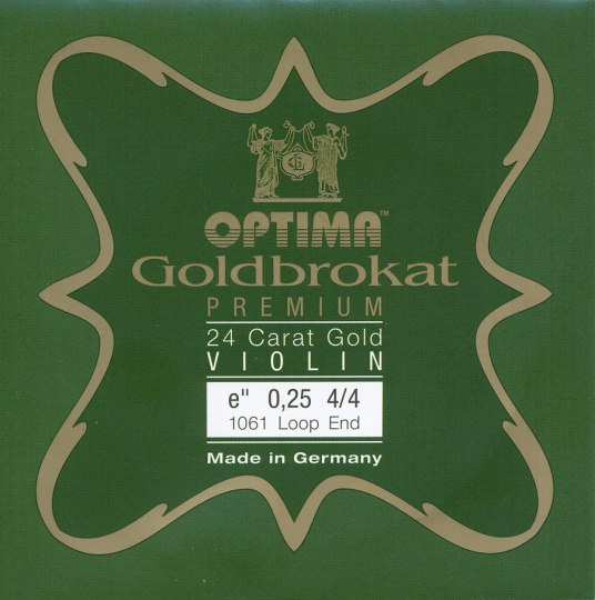 Optima Goldbrokat 24 K Gold Premium Violin E-Saite Schlinge 25  
