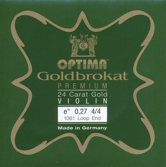 Optima Goldbrokat 24 K Gold Premium Violin E-Saite Schlinge 27  
