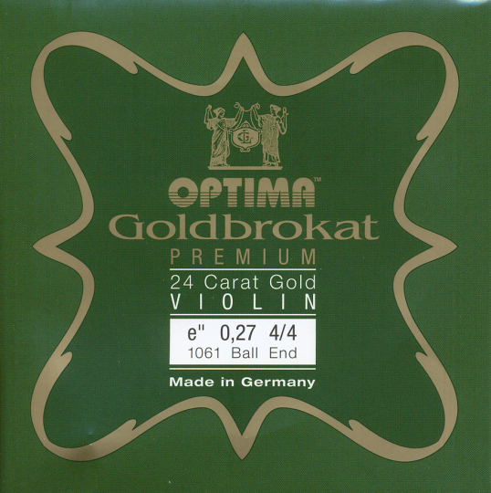 Optima Goldbrokat 24 K Gold Premium Violin E-Saite Kugel 27  