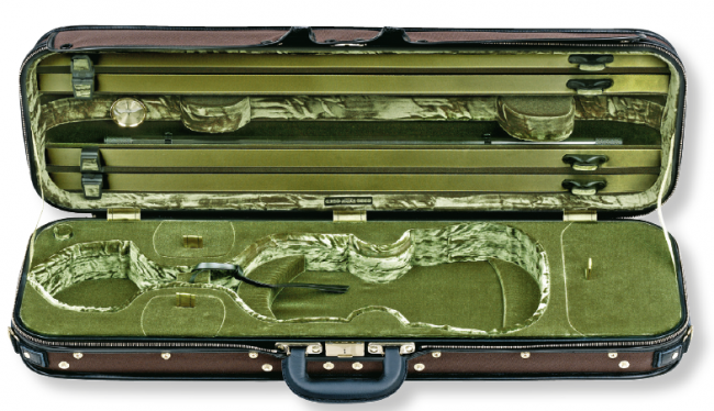 Original Jaeger Prestige-Line Violinkoffer, 4/4, braun/grün  