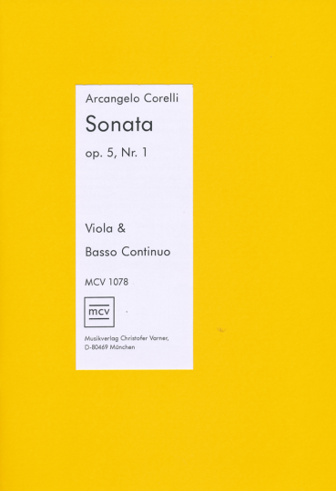 Noten- Arcangelo Corelli, Sonata op. 5 Nr. 1 für Viola u. Basso Continuo  