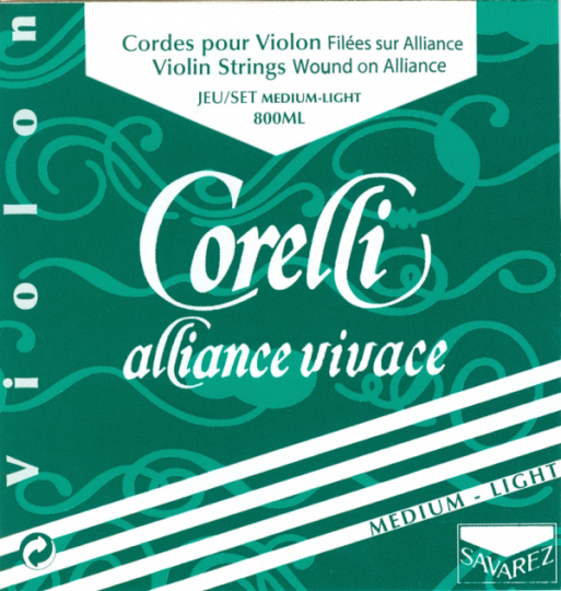 CORELLI Alliance vivace Satz Violinsaiten m. E-Kugel med.light  