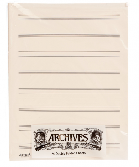 Doppelseiten Notenblätter mit 8  Notenbalken - 24 Blatt  