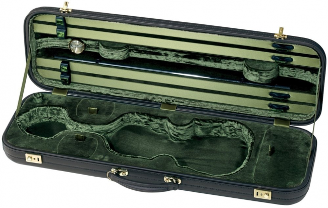 Original Jaeger Prestige-Line Violinkoffer, 4/4, mocca/grün  